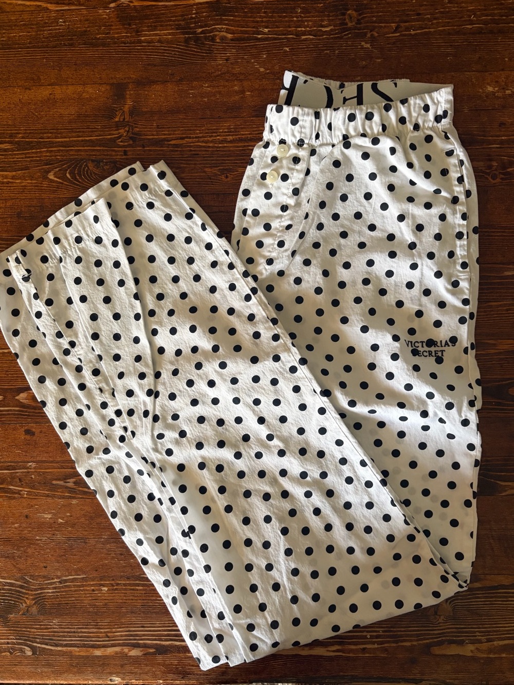 Victoria's Secret White Polka Dot Lounge Pants